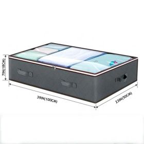 Storage Bags For Clothes And Blankets, Household Fabric Storage Boxes, Dust Covers (Color: Grey)