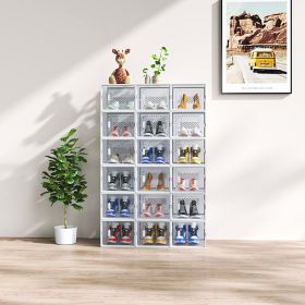 White Medium 18PCS 35x25x19cm Shoebox, Plastic, Mesh, Free Combination (Color: White)