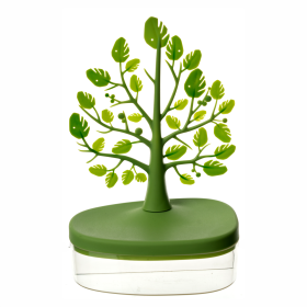 1pc Creative Tree Jewelry Storage Box - Desktop Cosmetics Display Box, Dustproof Plastic Storage Container For Jewelry, Small Items And Cosmetics (Color: Green)
